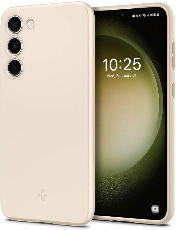 Spigen Thin Fit Designed for Galaxy S23 Case (2023) [Military-Grade Protection] - Pearled Ivory