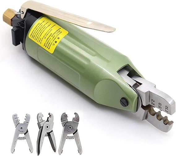 Pneumatic Crimping Plier, Handheld Wire Crimping Tool Air Powered Cable Crimper, Bare Insulated Terminal Pliers for Many Kinds of Terminals