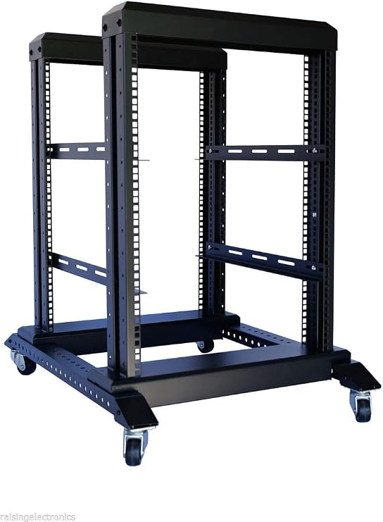 Server Rack Open Frame Rack 4 Post 19 inch Adjustable Server/Audio Rack Cold Rolled Steel(15U,17 Depth)