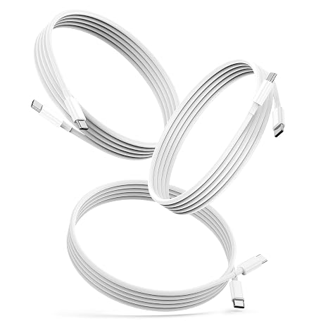 USBC to USBC Cable 2 m White 3 Pieces 60 W PD 3.0 USB C Charging Cable 2 m White for iPhone 17 16 15 Pro Max USB Type C Cable 2 Metre Fast Charging Cable for Samsung S25/S24/S23 Google Huawei OnePlus Xiaomi