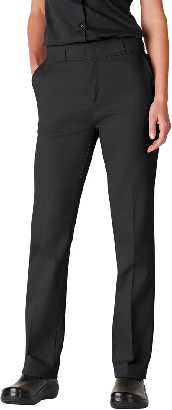 Dickies Women's Flex Work Pants Stretch Straight Leg Uniform Trousers for Office, Retail & Healthcare