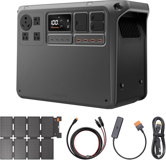 DJI Power 2000 100W Foldable Solar Panel Combo, 2048Wh LFP Battery