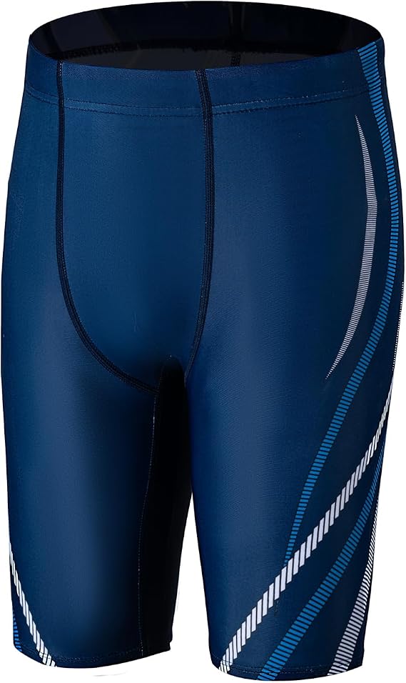 LEAO Youth Boys Swim Jammers Solid Swimsuit UPF 50+ Sun Pretection Quick Dry Athletic Swimming Shorts