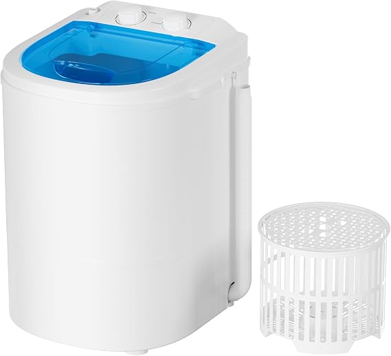 INTERGREAT Portable Washing Machine, Mini Washer and Spinner Combo, 5.5lbs Washing Capacity, Semi-automatic Laundry Machine with Spin Tub & Drain Hose, Perfect for Apartment Dorm RV (Blue)