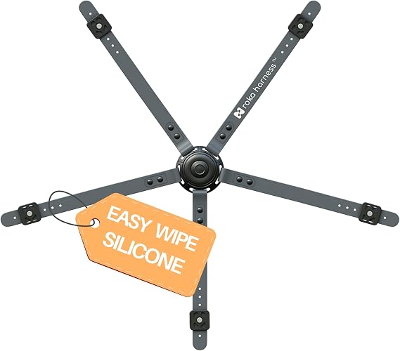 5 Point Silicone High Chair Harness - Wipe Clean - Grey
