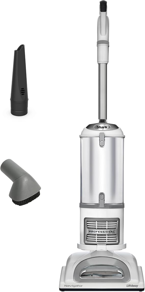 Shark Navigator Lift-Away Vacuum, HEPA, Pet Hair, White/Silver, NV356E