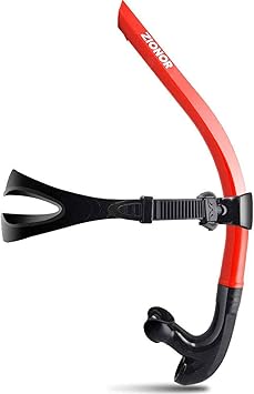 ZIONOR Swim Snorkel for Lap Swimming Adult, Front Snorkel Tube Swimming Training, Comfortable Mouthpiece One-Way Purge Valve for Pool, Outdoors