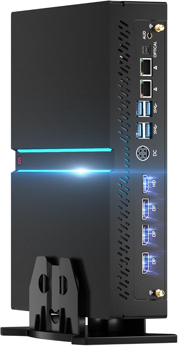 Mini PC Gaming, Desktop Computer i7-13700F 16 Cores Upto 5.2GHz, 32G DDR5, 1T M.2 PCIE4.0 SSD, Windows 11 Pro, GeForce RTX4070 12G, Four Display, 8K@60Hz Outputs, Dual LAN, WiFi6E/BT5.3