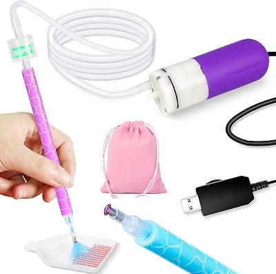 Electric Diamond Painting Pen with 2 Pens - Adjustable Suction, E Painter for Diamond Painting Art Pen Without Wax, Art Accessories for Setting AB Stones, Long-Lasting - Purple