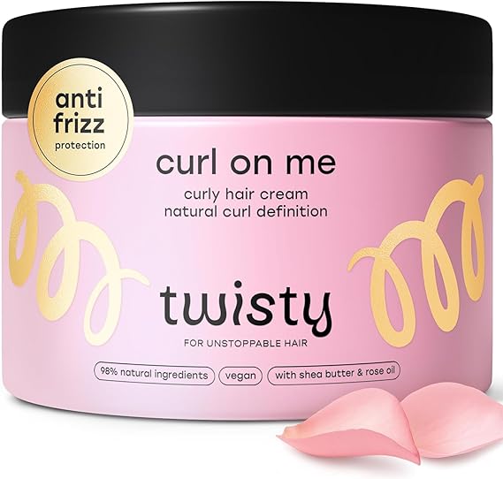 Twisty Twisty Curl On Me Cream Styling Hair for Natural Curls 250 ml - Curly Hair Care Styling Products Hydration Natural Curl Enhancement Anti-Frizz Hair Cream Moisturizing Nourishing Lightweight