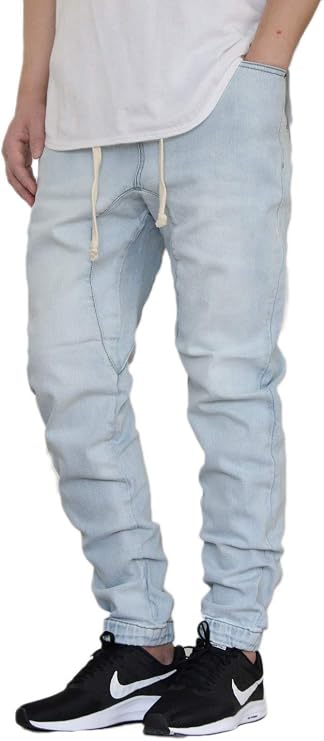 AIRNINE Men's Drop Crotch Denim Jogger Pants S-5XL
