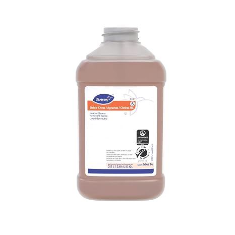 Diversey 904716 Stride Citrus HC Neutral Cleaner, Commercial Floor Cleaner, Citrus Scent, J-Fill Concentrate, 2.5-Liter