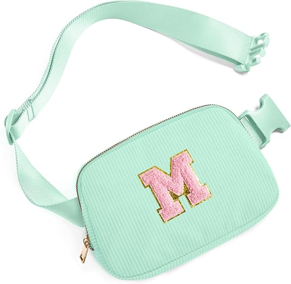 Gitus 10 11 12 13 14 15 16 Year Old Girl Gifts Personalized Birthday Gifts for Women Daughter Sister Her Initial Belt Bag Fanny Pack Crossbody Bags for Teen Girl Gifts Trendy Stuff (Mint Green-M)
