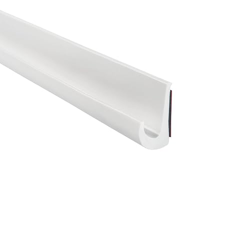 Trim-Lok Drip Rail, White 12 Height, 25 Length PVC Plastic Rain Gutter for Cars, Vans, and RVs, Easy to Install Flexible Drip Rail Molding to Control Water Runoff, Durable 3M Tape Included