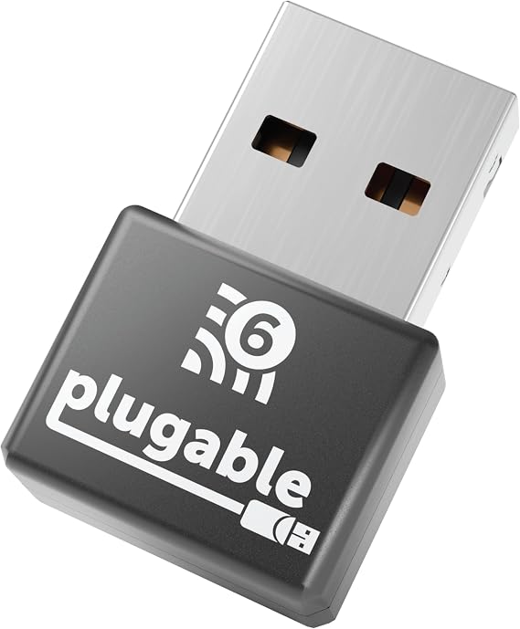 Plugable USB WiFi Adapter AX1800 (RTL8832BU) Dual-Band 2.4/5GHz, USB 2.0 for Windows 10/11, Driverless Plug and Play for Windows