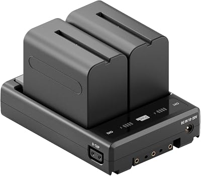 PIXEL V Mount Battery Consist of NP-F970 Batteries and V Mount Converter, 124Wh16800mAh V-Mount Battery2Pcs 8400mAh NP-F970, V Lock Battery for FilmmakersCamera CamcorderMonitorVideo Light
