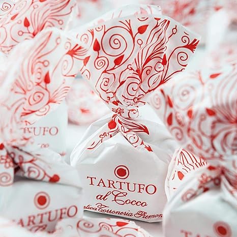 Antica Torroneria Piedmontese Tartufo Italian truffle pralines in different varieties 140 g chocolates truffles chocolate truffles (Tartufo al cocco)