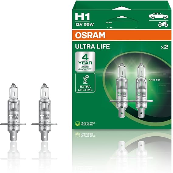 Osram Ampul H1 Ult 55W 12V P14.5S5X2Boxtrqr2 Ultralife 64150ULT-HCB - 64150ULT-HCB