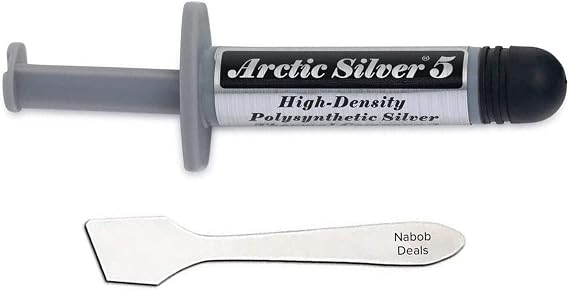 Arctic Silver 5 Thermal Cooling Compound Paste 3.5g High-Density Polysynthetic Silver (AS5 3.5G w/Tool)