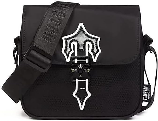 Trapstar Bag,Fashion Crossbody Bag,Men Reflective bag,Oxford Messenger Bag,Lightweight Shoulder Bags,Black travel bag,Hip hop style,Suitable for Outdoor Activities