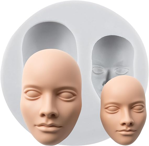 3D Face Polymer Clay Mold Human Face Silicone Molds | DIY Crafts Epoxy Resin Casting Air Dry Clay Plaster Jewelry Making