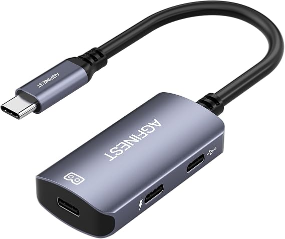 USB C to AR Glasses with Charging Adapter Enables Multi-Screen Enhanced 3D Video Features 4K@60Hz PD100W Compatible for iPhone 15/16 Viture/Rokid/Xreal AR Glasses (USB-C Peripheral Port)