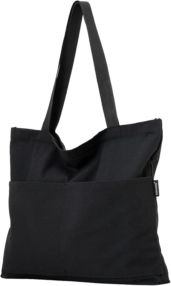 Tote Bag Aesthetic Canvas Handbags with Zipper for Women Travel Shoulder Bags Purses with compartments