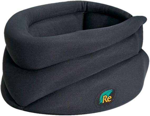 Caldera International - Releaf Neck Rest Soft Neck Brace for Neck Pain and Support, Comfortable Neck Brace for Sleeping, Cervical Collar Neck Support Brace for Travel, Reading - Medium, Black