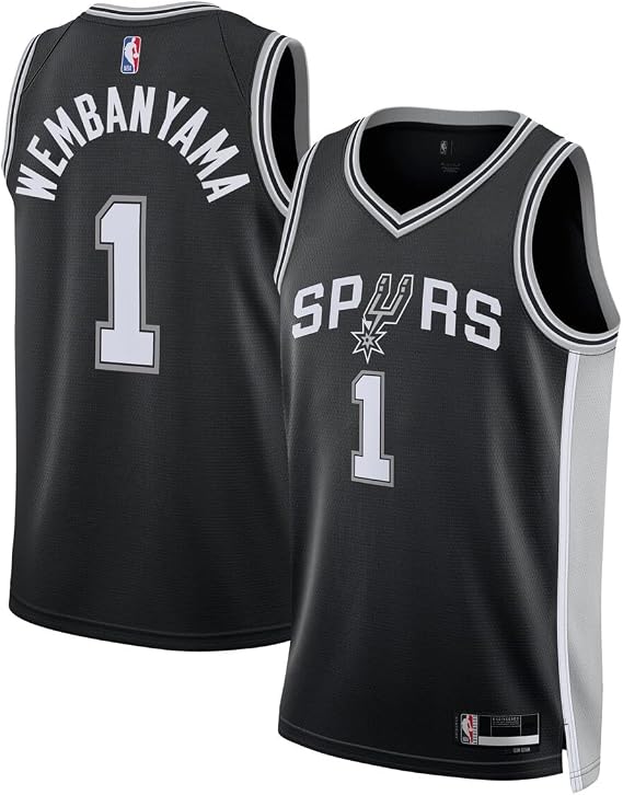 Victor Wembanyama San Antonio Spurs NBA Kids Youth 8-20 Black Icon Edition Swingman Jersey