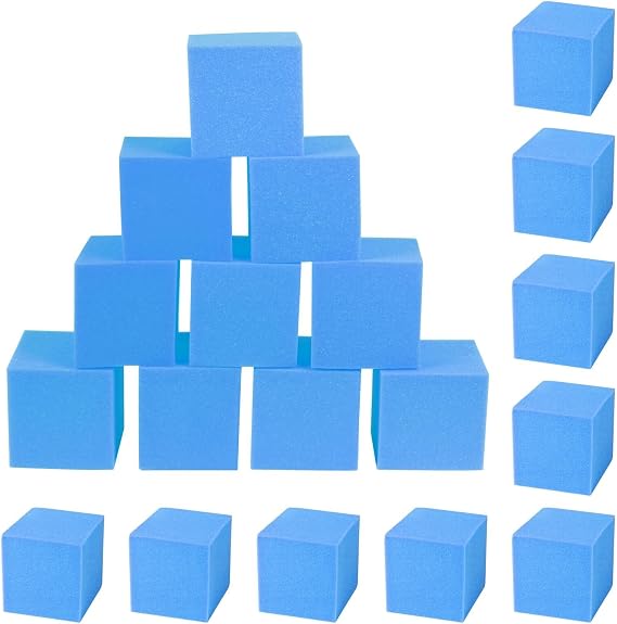 Foam Pit Blocks Foam Padding Sponge Pit Cubes Sponge Blocks for Amusement Park Gymnastics Freerunning and Parkour Courses - 24PCS 5" x 5" x 5" (Dark Blue)