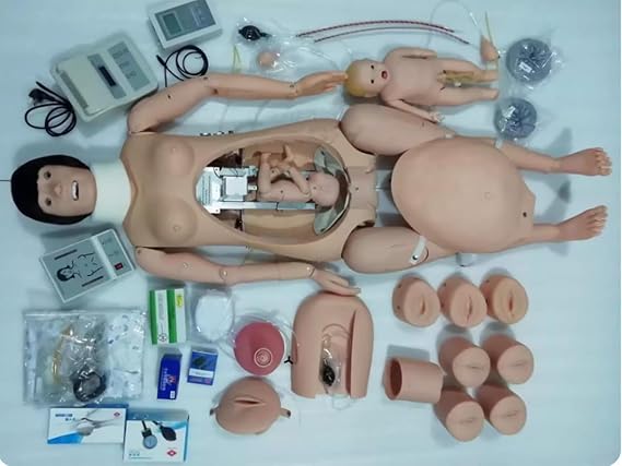 Childbirth First Aid Training Manikin, Postpartum Care Full Function, Emergency Heavy Bleeding Mannequin, Mother and Baby for Difficult Birth Procedure Postpartum Care Emergency Skills Practice.