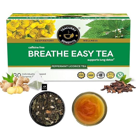 Teacurry Lung Detox Tea - 1 Month, 30 Tea Bags, Quit Smoking Tea, Helps in Lung Detox - Breathe Easy Tea