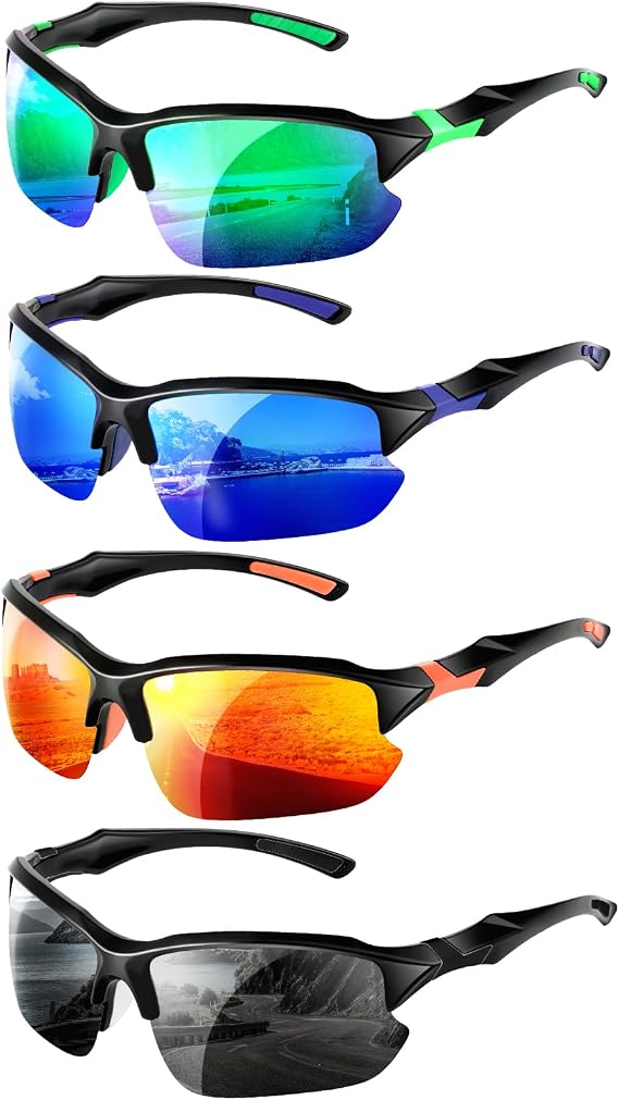 4 PACK Polarized Sport Sunglasses for Women Men