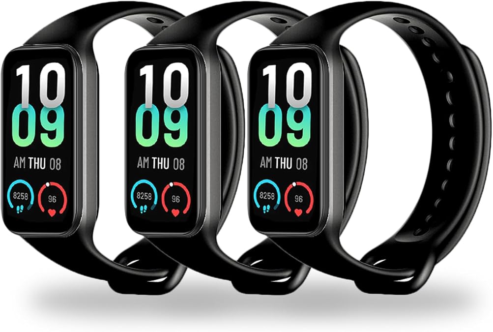 3-6 Pack Repalcement Bands Compatible with Amazfit Band 7, Sporty Soft TPU Straps, Breathable, Adjustable, Quick Release