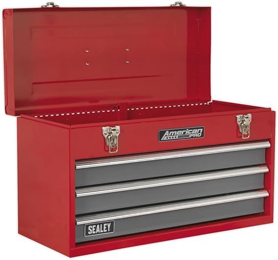 Sealey Ap9243Bb Tool Chest 3 Drawer Portable With Ball Bearing Runners Red/Grey