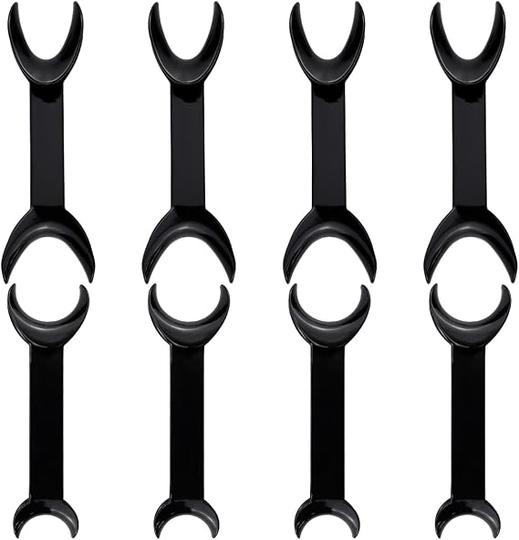 4pcs Dental Retractor Plastic T-Shape Orthodontic Intraoral Mouth Opener Cheek Retractors for Teeth Whitening Tool Kit (Black)