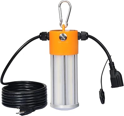 LED Suspended Jobsite Light 300 watt Equivalent Linkable Temporary Work Construction String Light,with 3 Prong Plug 10FT 18AWG Heavy Duty Power Cord