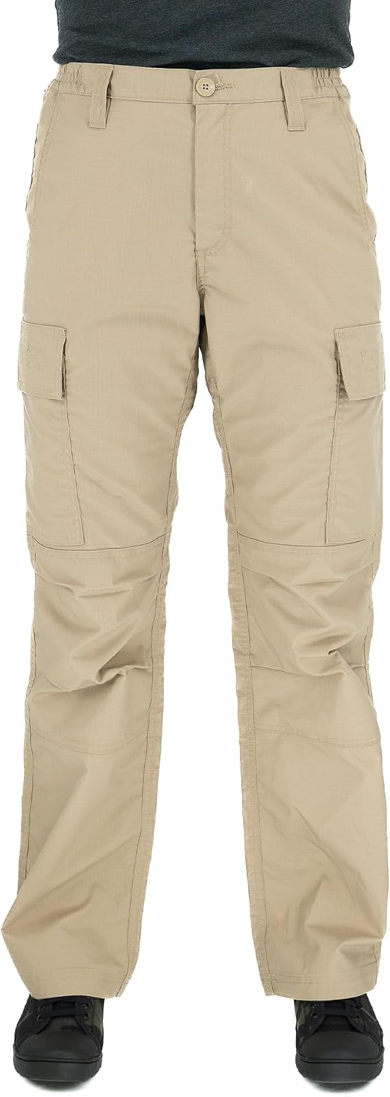 LA Police Gear LAPG Women's Stretch Core Cargo Pants | High Rise Elastic Waistband Tactical Work Pants, Relaxed Fit for Outdoor Wear
