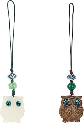 2 Pack Owl Pendant DIY Keychain, Owl Cell phone chain Keychain, Cute Owl Charm for Phone, Backpack, Keys