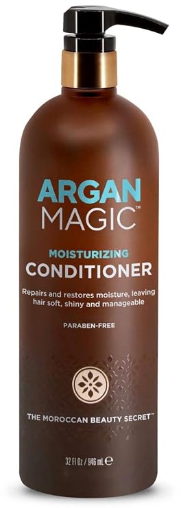 Argan Magic Moisturizing Conditioner - Detangle, Hydrate, and Repair Dry and Chemically-Damaged Hair Types | Nutrient-Rich, Paraben Free (32 oz)