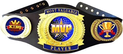 MVP Championship Belt Most Valuable Player Champion Trophy Award Gift Winner Tournament Prize Medal Trophy MVP Belt, Large