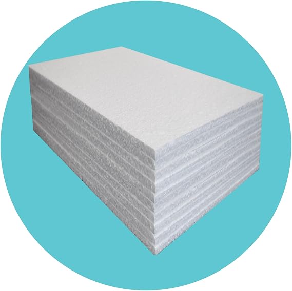 Triplast Expanded Polystyrene Foam Sheets EPS 70 (100 Sheets, 600 x 400 x 10mm Each) - BBA Certified Wall & Floor Insulation Board - Box Lining & Packaging Foam Board - White Blocks for DIY Projects