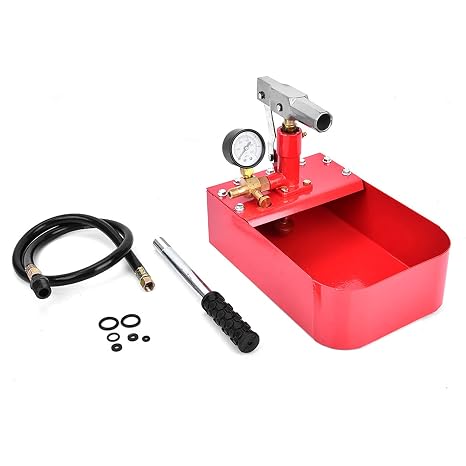 Manual Hydraulic Pressure Test Pump, 1000 PSI Hydrostatic Test Pump, Hand Operated Pressure Tester for Pipe and Valve Testing, Corrosion-Resistant Iron