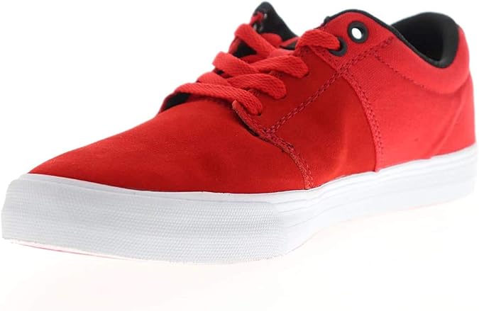 Supra 08029 Men's Stacks II Vulc Skateboarding Shoe, Risk Red-White - 5.5 M US
