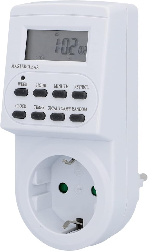 UNITEC Digital Weekly Timer for Indoor Use Daily and Weekly Programming LCD Display White