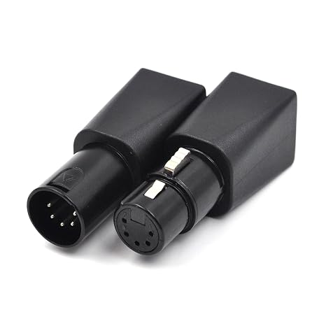 1 Pair 5-Pin Male & Female XLR DMX to RJ45, XLR Plug to Ethernet Adapter