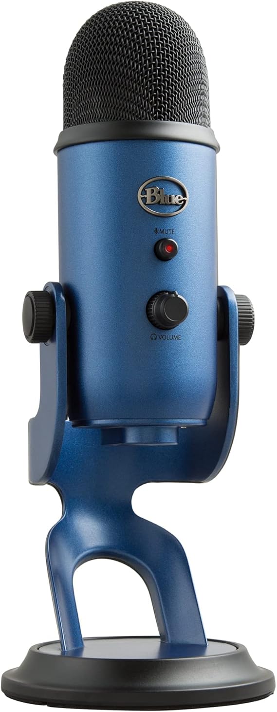 Blue Microphones Yeti USB microphone for recording and streaming on PC and Mac adjustable stand plug and play midnight