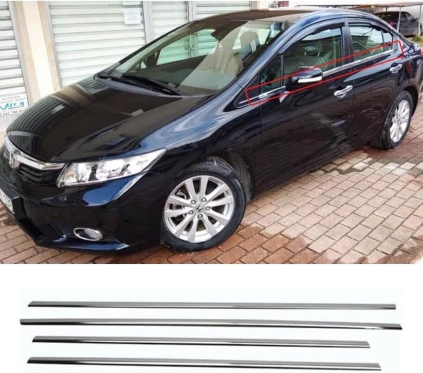 BTM OTOMOTİV (343) Fb7 Krom Cam Çıtası 4 Parça 2012-2016 Honda Cıvıc ile uyumlu
