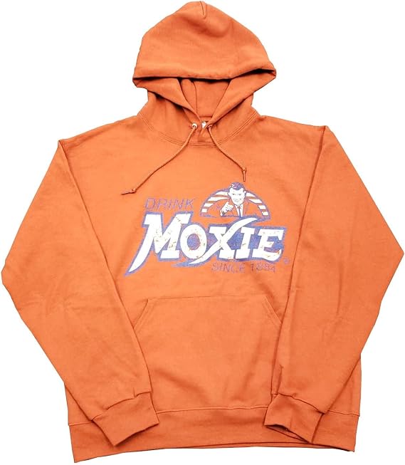 Moxie Pullover Hoodie - Distressed Vintage Sweatshirt - Distinctively Different - Texas Orange