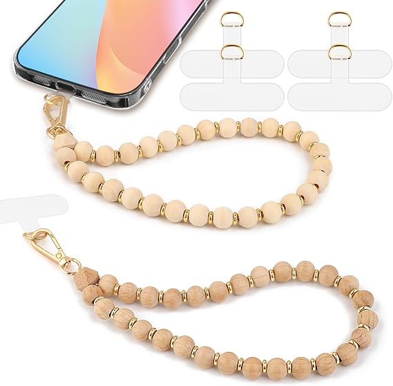Beaded Phone Wrist Strap, Phone Lanyard Bracelet with Tether Tab